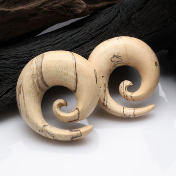 Detail View 1 of A Pair Of Old Tamarind Wood Spiral Hanger Plug